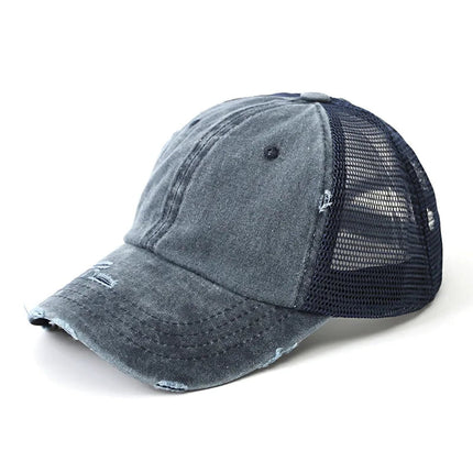 Casquette de Baseball queue de cheval - Marine - Ajustable (du 54 au 59) | La boutique du chapeau