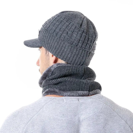 Casquette et cache - cou en coton - Gris - Ajustable (du 54 au 59) | La boutique du chapeau