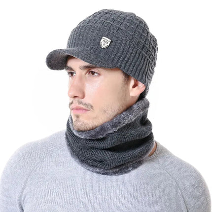 Casquette et cache - cou en coton - Gris - Ajustable (du 54 au 59) | La boutique du chapeau