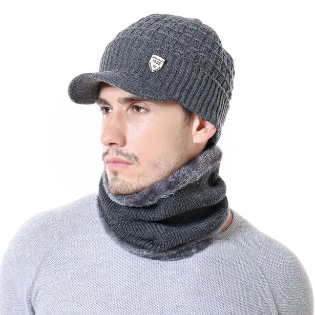 Casquette et cache - cou en coton - Gris - Ajustable (du 54 au 59) | La boutique du chapeau
