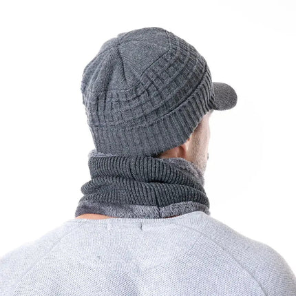 Casquette et cache - cou en coton - Gris - Ajustable (du 54 au 59) | La boutique du chapeau
