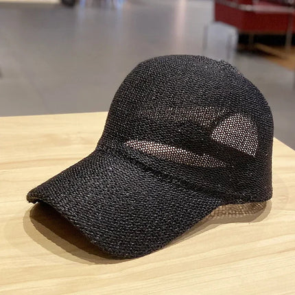 Casquette femme en paille - Noir - Ajustable (du 54 au 59) | La boutique du chapeau