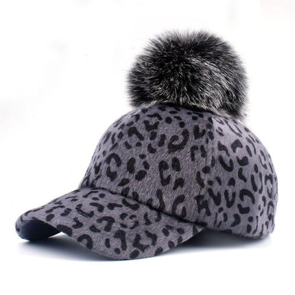 Casquette léopard pour femme - Gris enfants - M (56 - 58cm) | La boutique du chapeau