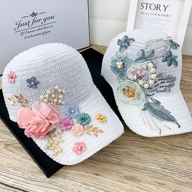 Casquette respirante en strass - Rose 1 - Ajustable (du 54 au 59) | La boutique du chapeau