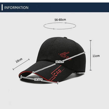 Casquette sport réglable - Noir/rouge - Ajustable (du 54 au 59) | La boutique du chapeau