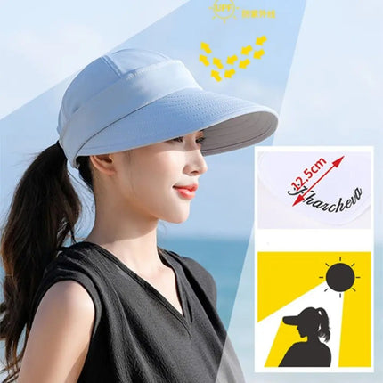 Casquette visière queue de cheval - Bleu marine - Ajustable (du 54 au 59) | La boutique du chapeau