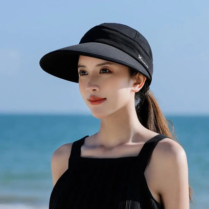 Casquette visière queue de cheval - Noir - Ajustable (du 54 au 59) | La boutique du chapeau