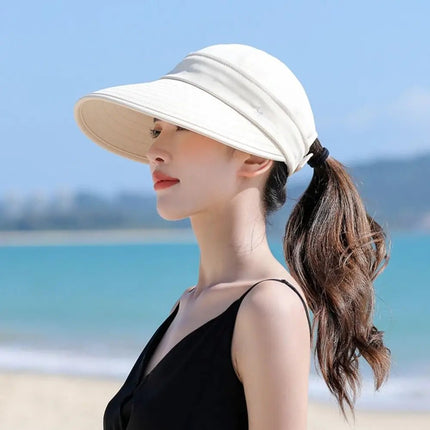 Casquette visière queue de cheval - Beige - Ajustable (du 54 au 59) | La boutique du chapeau