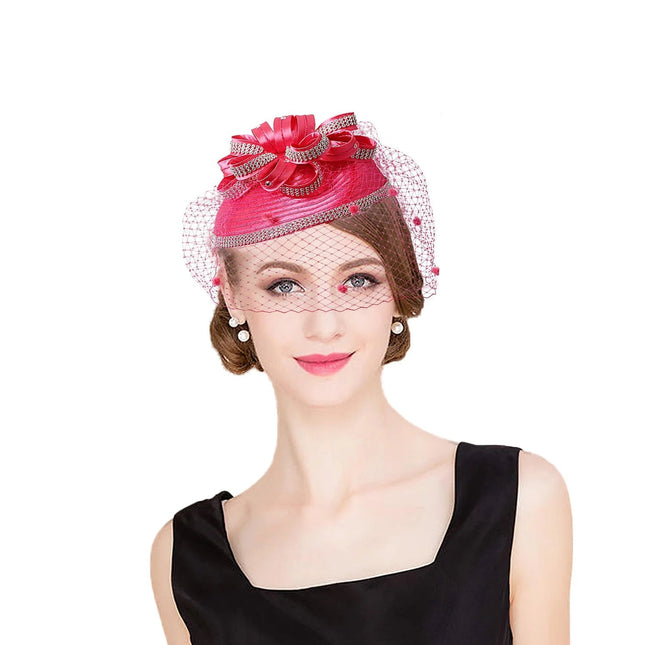 Chapeau Bibi Couture - Rose/rouge - Taille unique | La boutique du chapeau