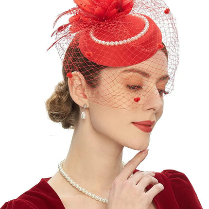 Chapeau Bibi Dentelle - Rouge - | La boutique du chapeau