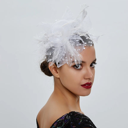 Chapeau Bibi dentelle et fleurs - Blanc - | La boutique du chapeau