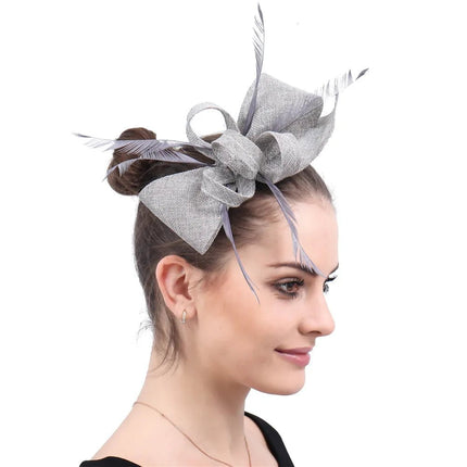 Chapeau Bibi Plumes - Gris - | La boutique du chapeau