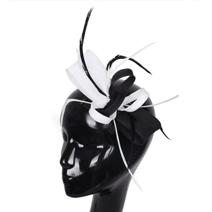 Chapeau Bibi Plumes - Noir/blanc - | La boutique du chapeau
