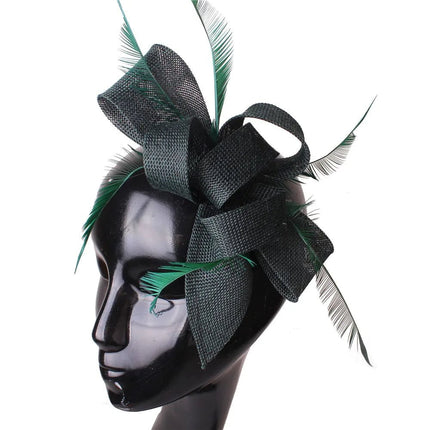Chapeau Bibi Plumes - Noir/vert - | La boutique du chapeau