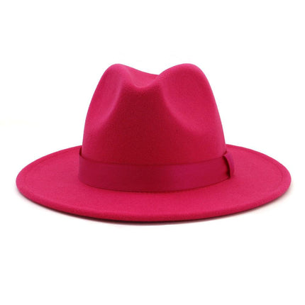 Chapeau bord plat panama de mode femmes - Rose - M (56 - 58cm) | La boutique du chapeau