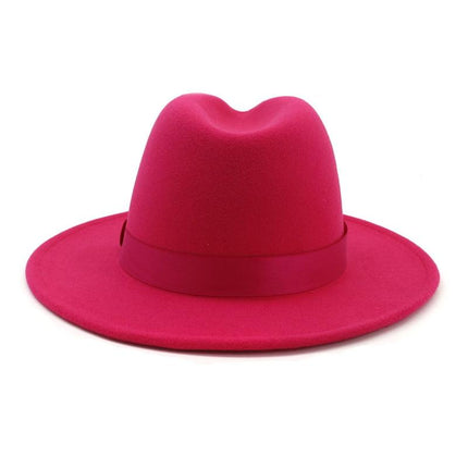 Chapeau bord plat panama de mode femmes - Rose - M (56 - 58cm) | La boutique du chapeau