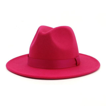 Chapeau bord plat panama de mode femmes - Rose - M (56 - 58cm) | La boutique du chapeau
