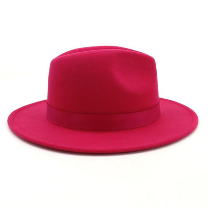 Chapeau bord plat panama de mode femmes - Rose - M (56 - 58cm) | La boutique du chapeau