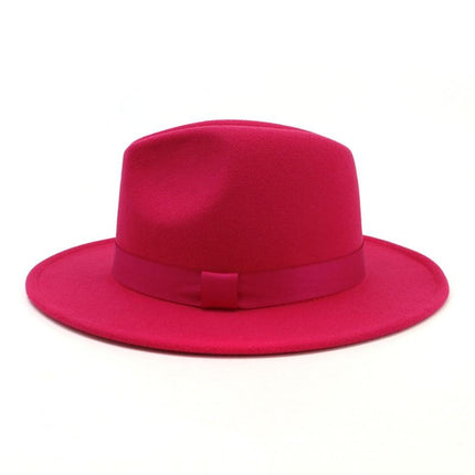 Chapeau bord plat panama de mode femmes - Rose - M (56 - 58cm) | La boutique du chapeau