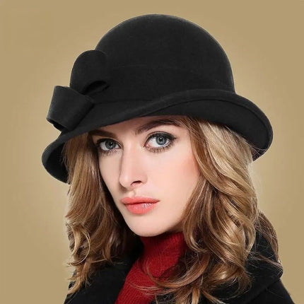 Chapeau cloche avec nœud - Bordeau - M (56 - 58cm) | La boutique du chapeau