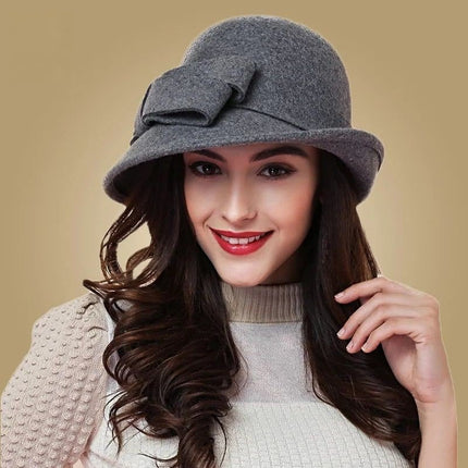 Chapeau cloche avec nœud - Bordeau - M (56 - 58cm) | La boutique du chapeau