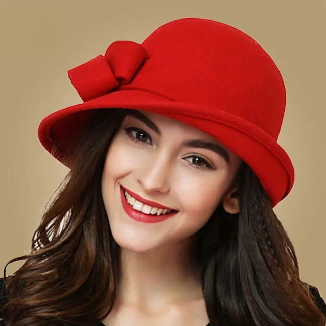 Chapeau cloche avec nœud - Bordeau - M (56 - 58cm) | La boutique du chapeau