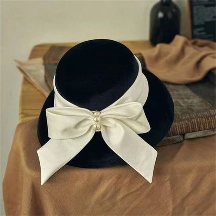Chapeau cloche avec ruban en satin - Noir 1 - M (56 - 58cm) | La boutique du chapeau