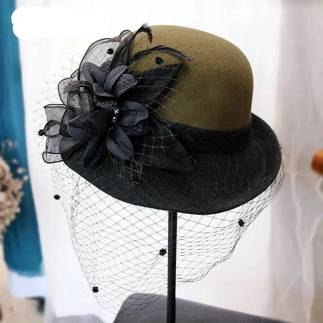 Chapeau cloche avec voilette - Bordeau - M (56 - 58cm) | La boutique du chapeau