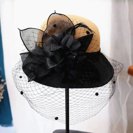 Chapeau cloche avec voilette - Bordeau - M (56 - 58cm) | La boutique du chapeau