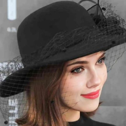 Chapeau cloche d'hiver en feutre - Noir - M (56 - 58cm) | La boutique du chapeau