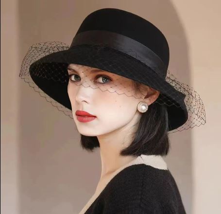 Chapeau cloche d'hiver en feutre - Noir - M (56 - 58cm) | La boutique du chapeau