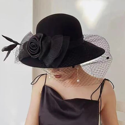 Chapeau cloche d'hiver en feutre - Noir - M (56 - 58cm) | La boutique du chapeau