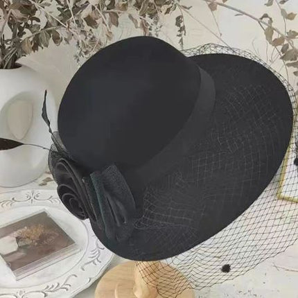 Chapeau cloche d'hiver en feutre - Noir - M (56 - 58cm) | La boutique du chapeau