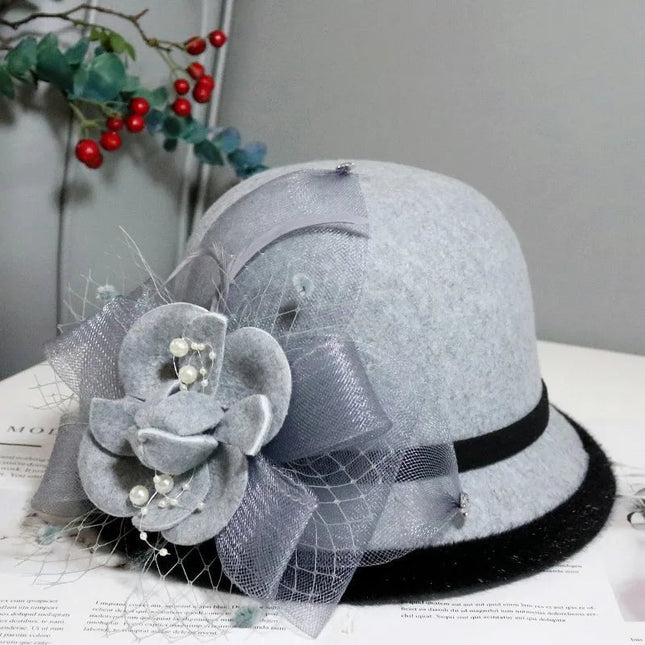 Chapeau cloche en feutre bicolore - Café - M (56 - 58cm) | La boutique du chapeau