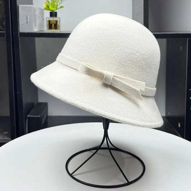 Chapeau cloche en feutre doux - Blanc - M (56 - 58cm) | La boutique du chapeau