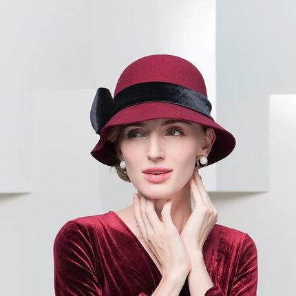 Chapeau cloche en feutre léger - Rouge - M (56 - 58cm) | La boutique du chapeau