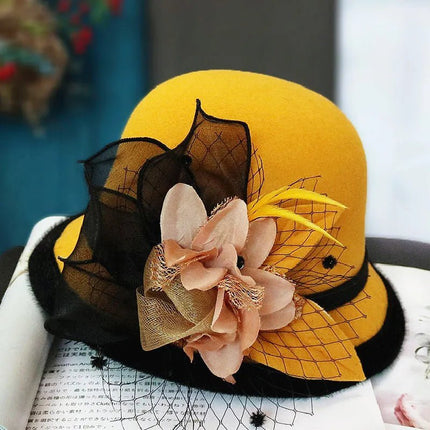 Chapeau cloche en laine - Jaune - M (56 - 58cm) | La boutique du chapeau