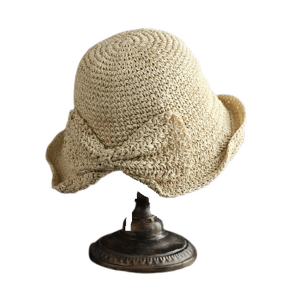 Chapeau cloche en paille - Beige - M (56 - 58cm) | La boutique du chapeau