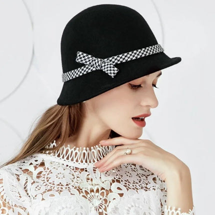 Chapeau cloche fedora - Noir - M (56 - 58cm) | La boutique du chapeau