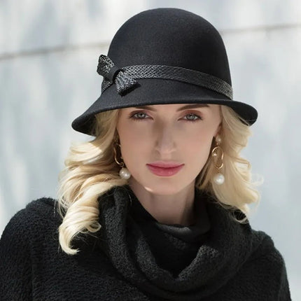 Chapeau cloche fedora - Noir - M (56 - 58cm) | La boutique du chapeau