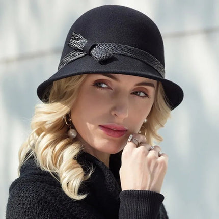 Chapeau cloche fedora - Noir 1 - M (56 - 58cm) | La boutique du chapeau