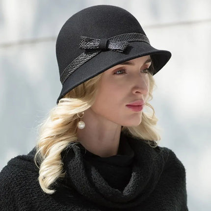 Chapeau cloche fedora - Noir 1 - M (56 - 58cm) | La boutique du chapeau