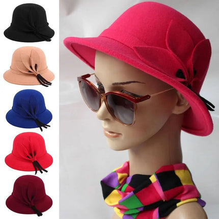 Chapeau cloche laine femme - Rose - M (56 - 58cm) | La boutique du chapeau