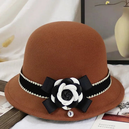Chapeau cloche luxueux en laine - Marron - S (54 - 55cm) | La boutique du chapeau