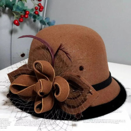 Chapeau cloche pour mariage - Marron - M (56 - 58cm) | La boutique du chapeau