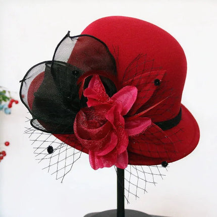 Chapeau cloche pour soirées - Bordeau - M (56 - 58cm) | La boutique du chapeau