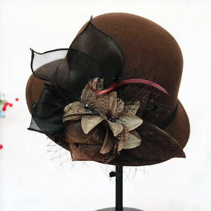 Chapeau cloche pour soirées - Café - M (56 - 58cm) | La boutique du chapeau