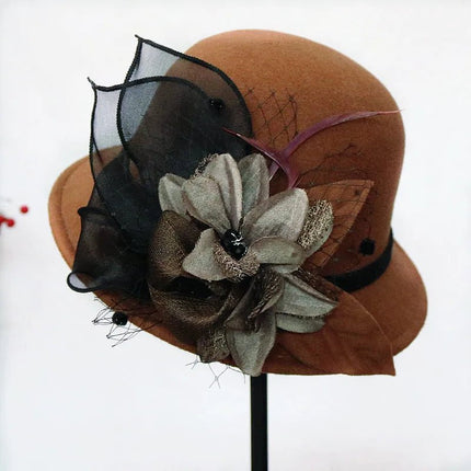 Chapeau cloche pour soirées - Marron - M (56 - 58cm) | La boutique du chapeau
