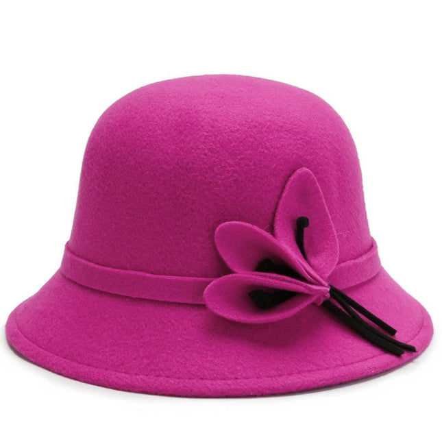 Chapeau cloche raffiné - Rose/rouge - L (58 - 59cm) | La boutique du chapeau