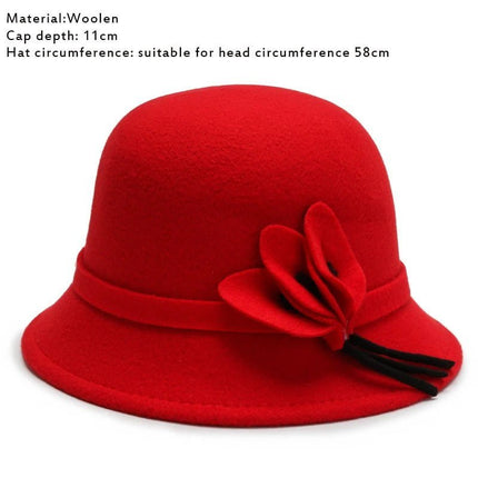 Chapeau cloche raffiné - Roug - L (58 - 59cm) | La boutique du chapeau